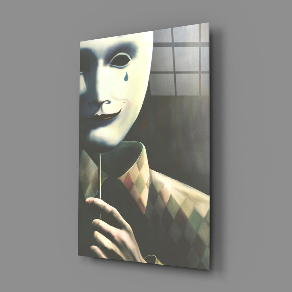 Classical-surreal panel bringing painterly mystery to a contemporary hallway