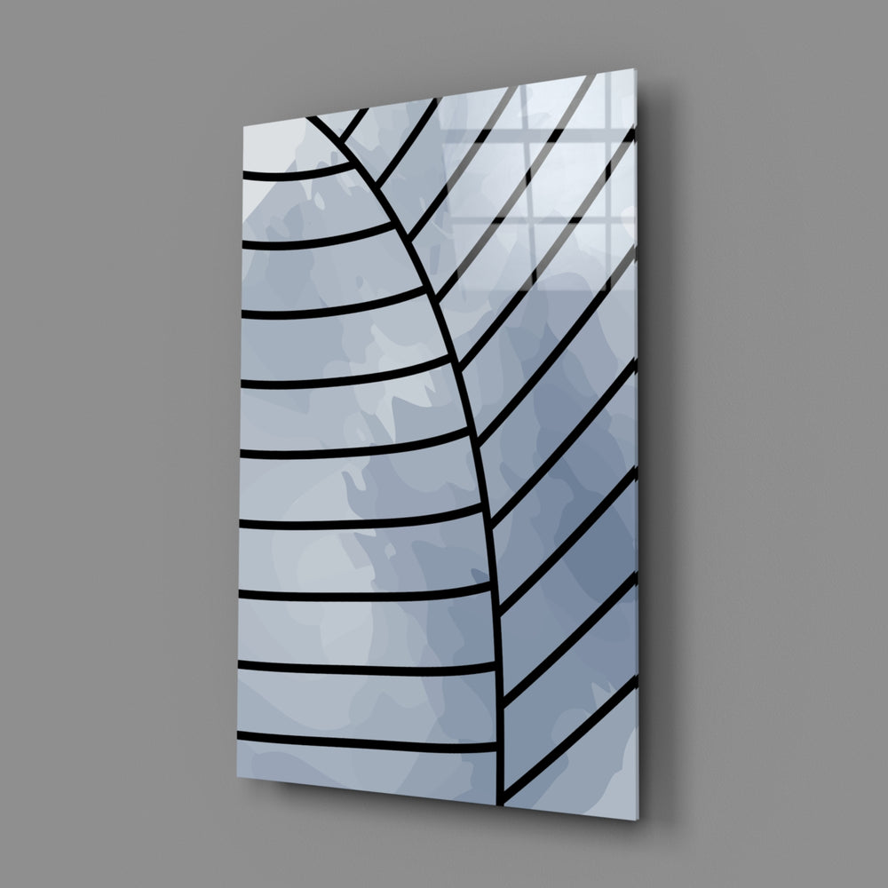 Line-art-minimalist panel bringing serene clarity to a contemporary bathroom