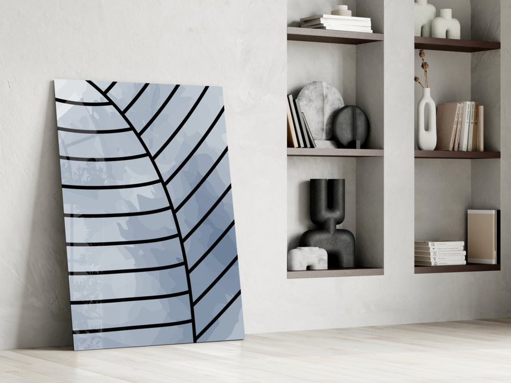 Lines of Leaf glass print enhancing a living room with cinematic warmth