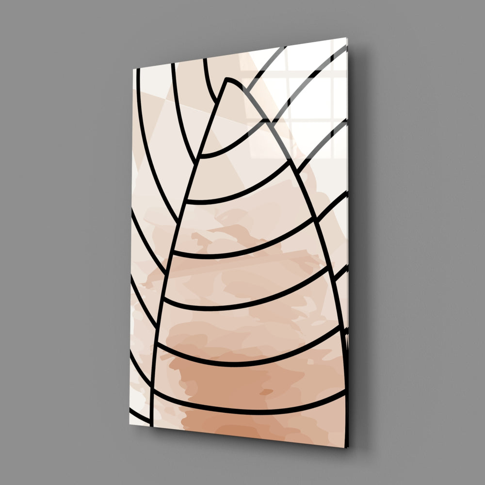 Line-art-minimalist panel bringing serene calm to a contemporary bathroom
