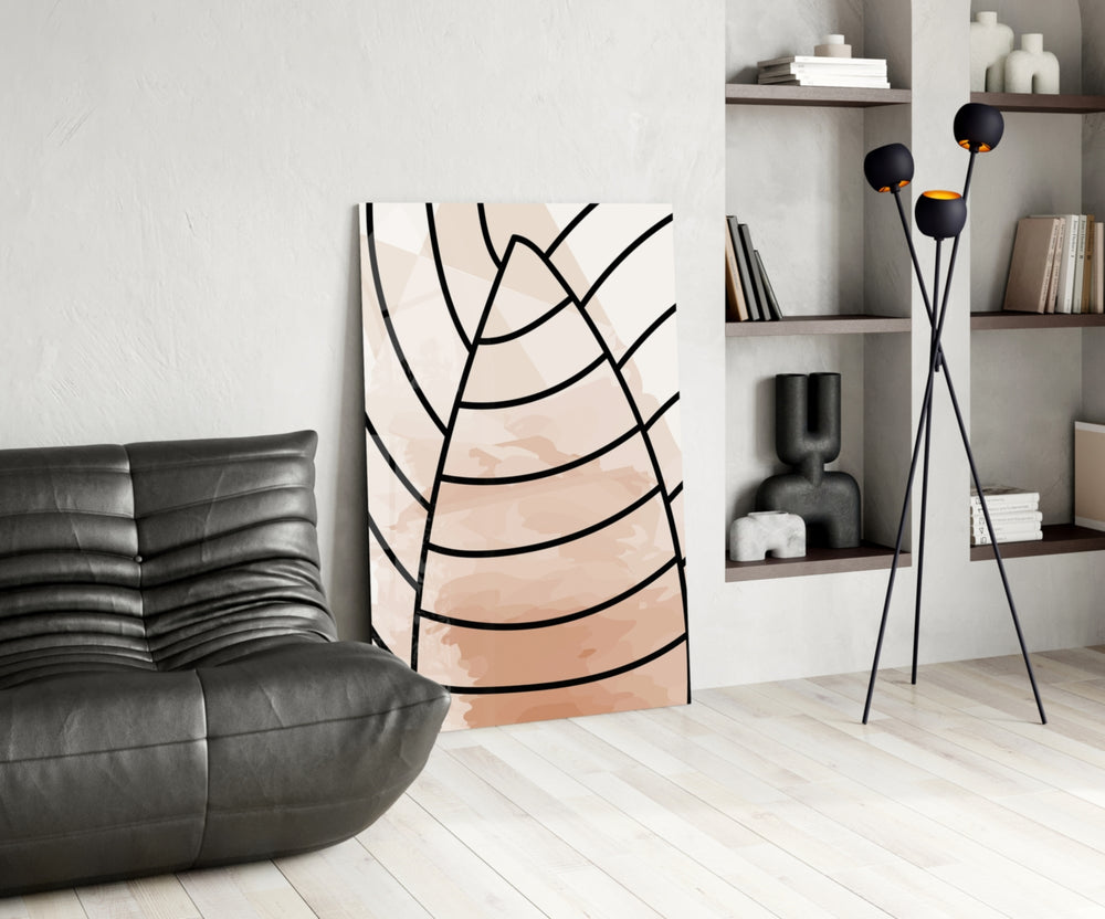 Lines of Leaf panel adding editorial calm to a hallway