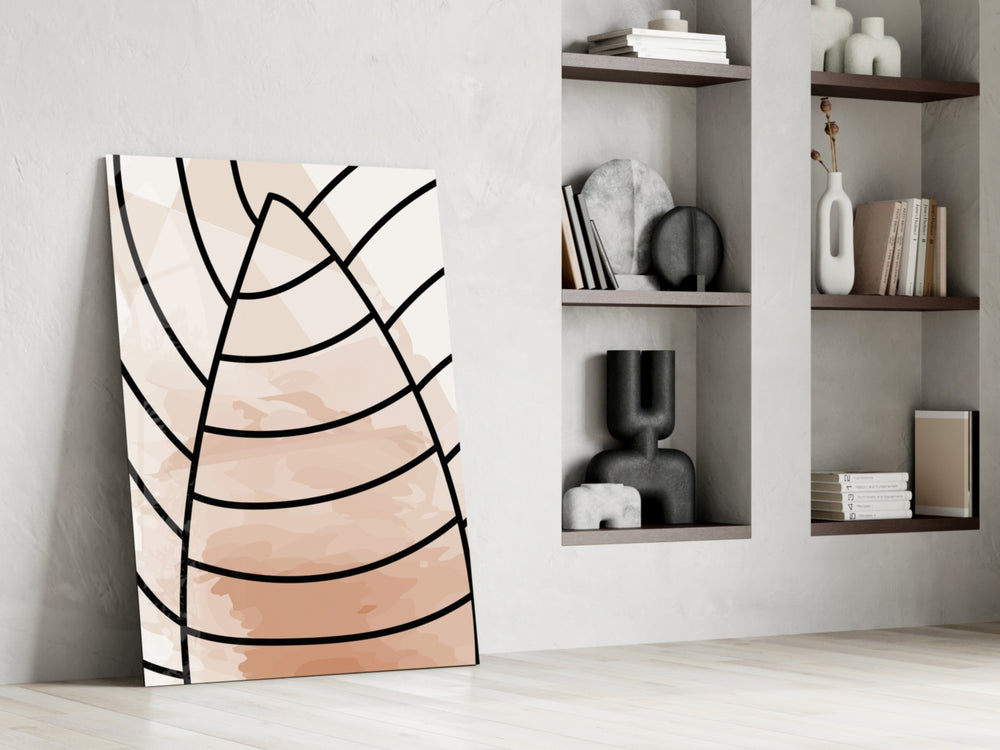 Lines of Leaf glass print enhancing a living room with cinematic warmth