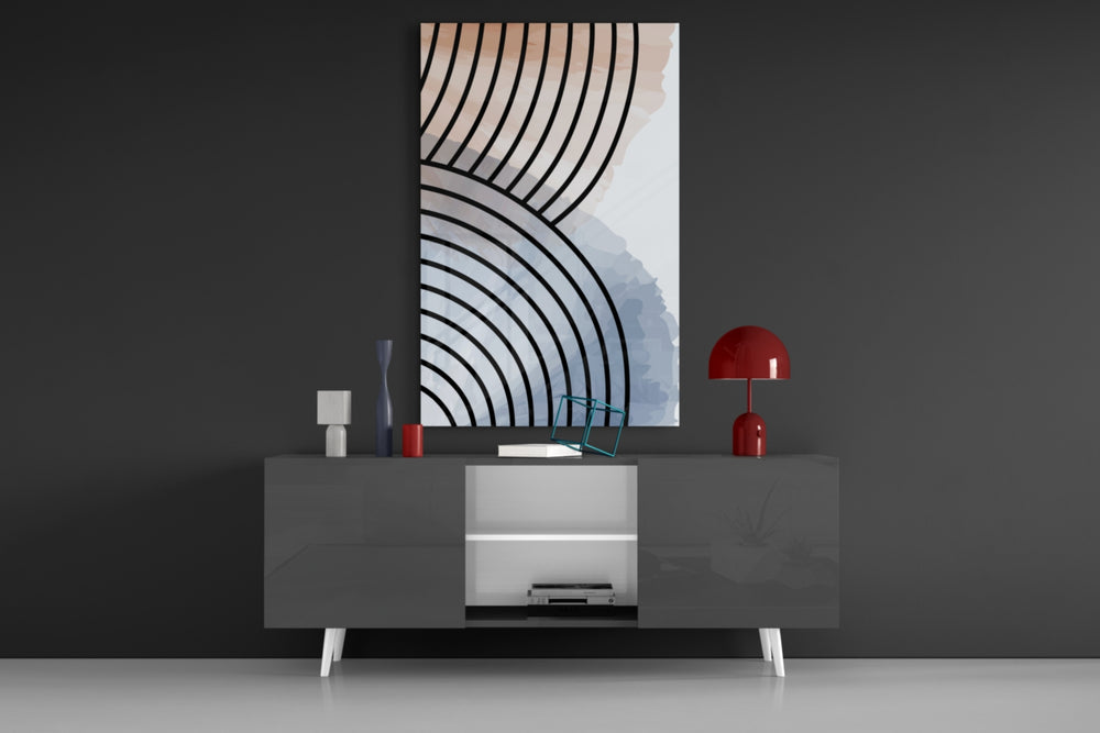 Lines of Waves panel catching daylight to reveal its serene gravity