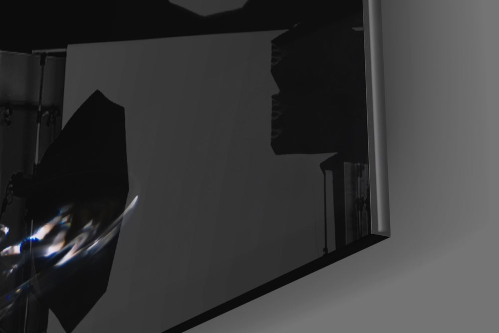 Wine artwork anchoring a wall with dark sophisticated palette