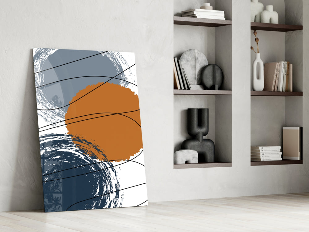 Chaotic glass print enhancing a living room with cinematic warmth