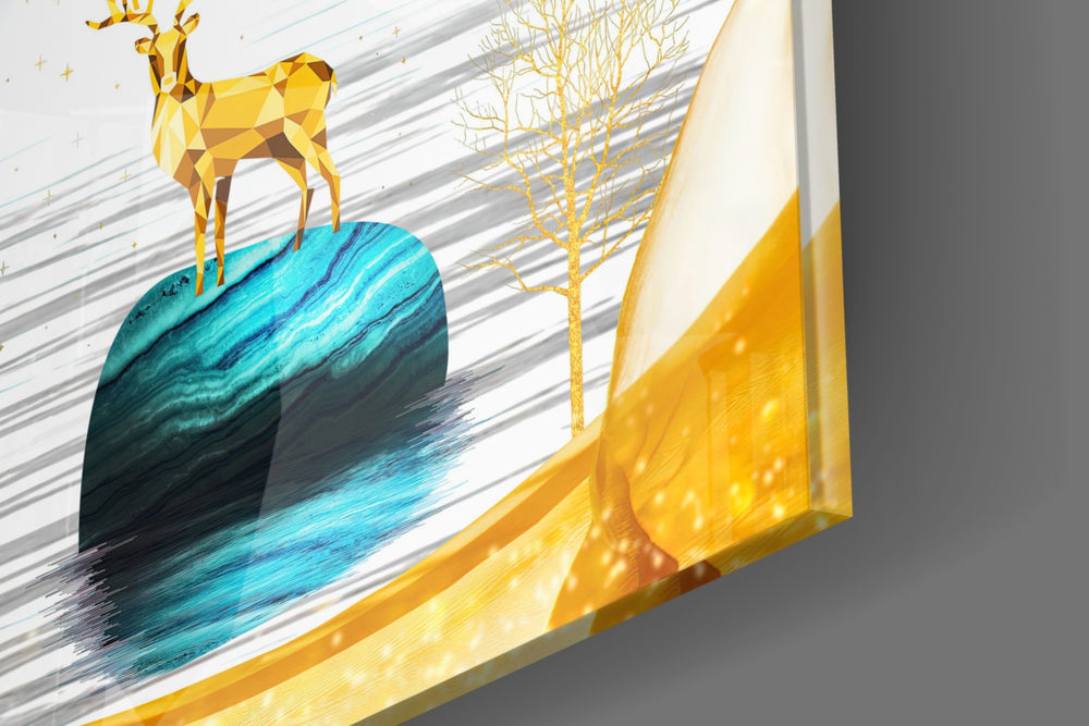 Lake of a Dream artwork anchoring a wall with warm luxe palette