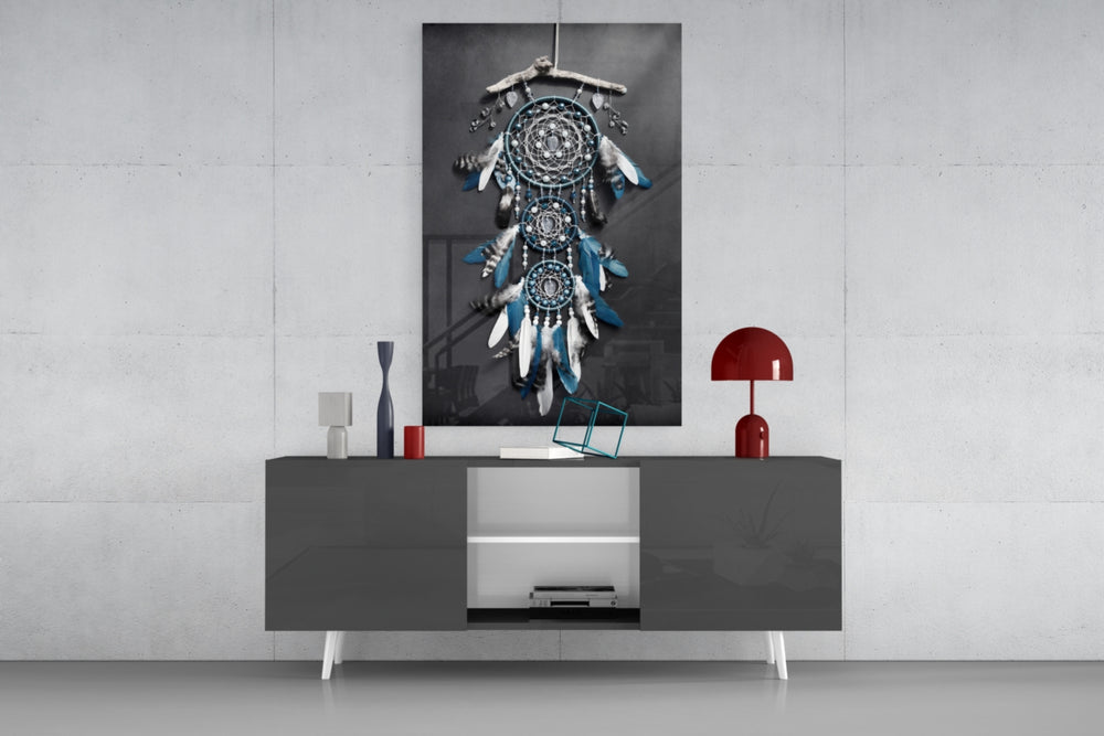 Dreamcatcher panel catching low light to reveal its dreamy gravity