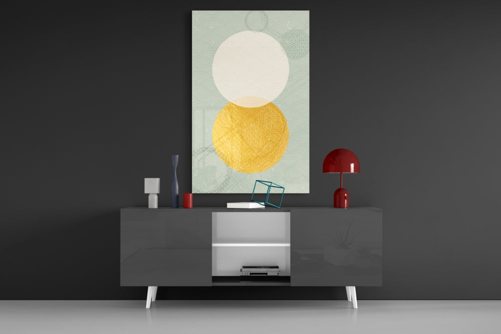 Sun and Moon panel catching window light to reveal its serene calm