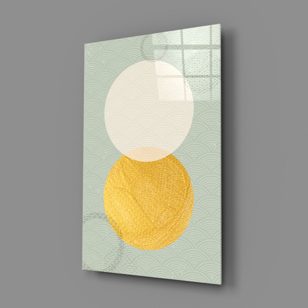 Japandi-collage panel bringing serene calm to a contemporary bedroom