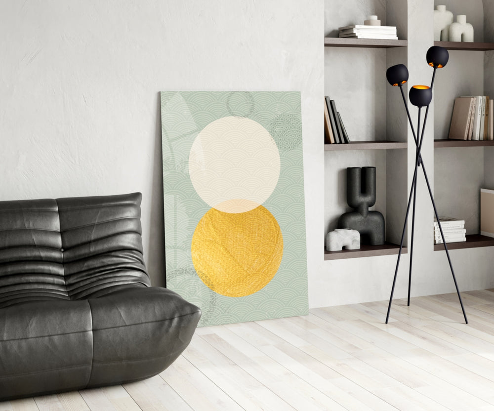 Sun and Moon panel adding editorial calm to a dining room