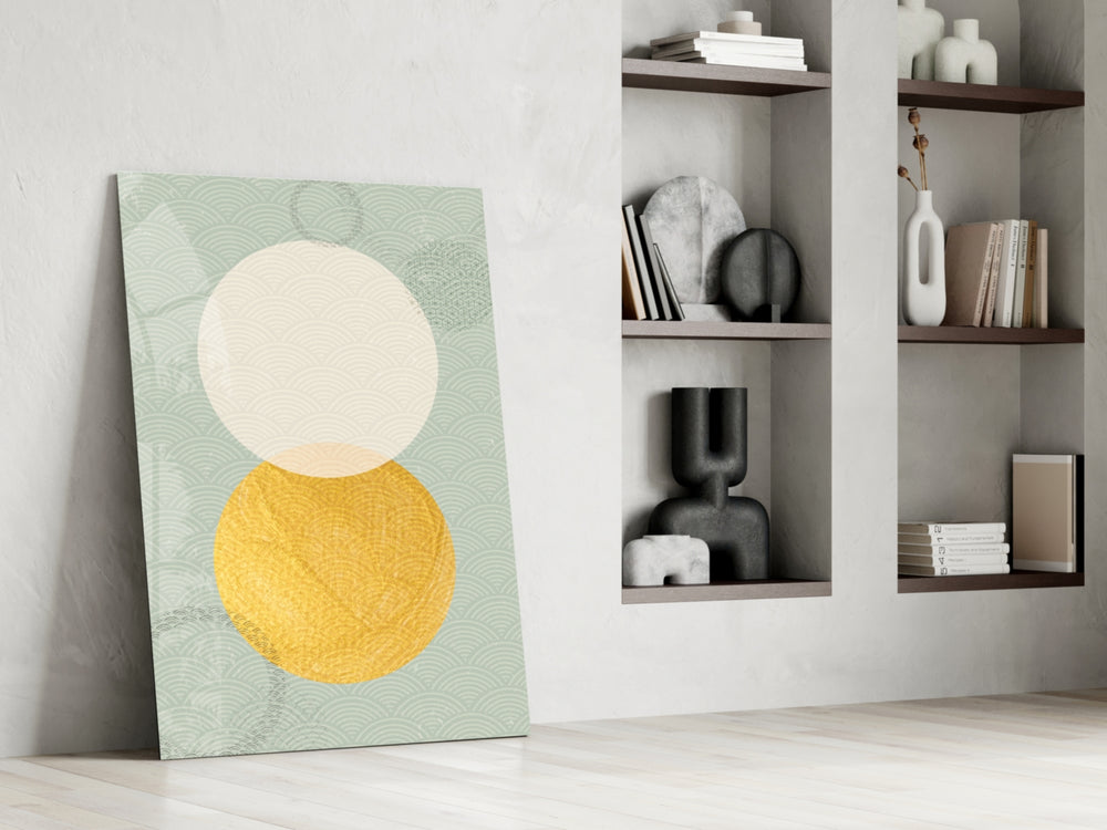 Sun and Moon glass print enhancing a hallway with cinematic warmth