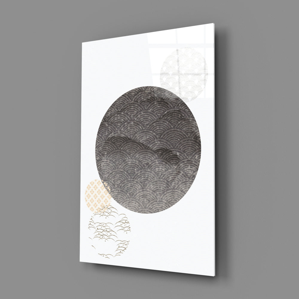 Japandi-collage panel bringing quiet contrast to a contemporary bedroom