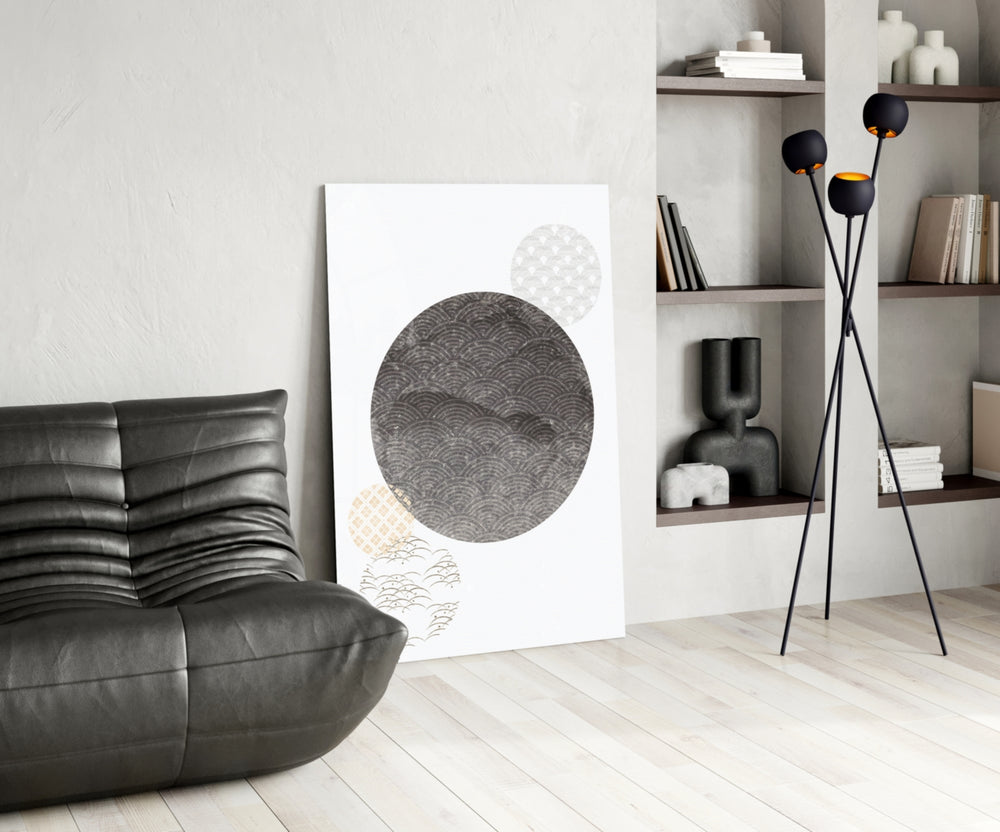 Black Moon panel adding editorial calm to a hallway