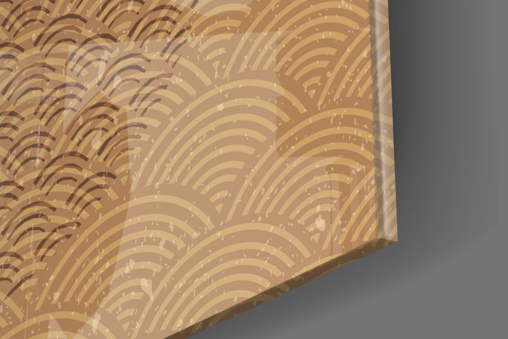 Shadow of the Sun artwork anchoring a wall with warm Japandi palette