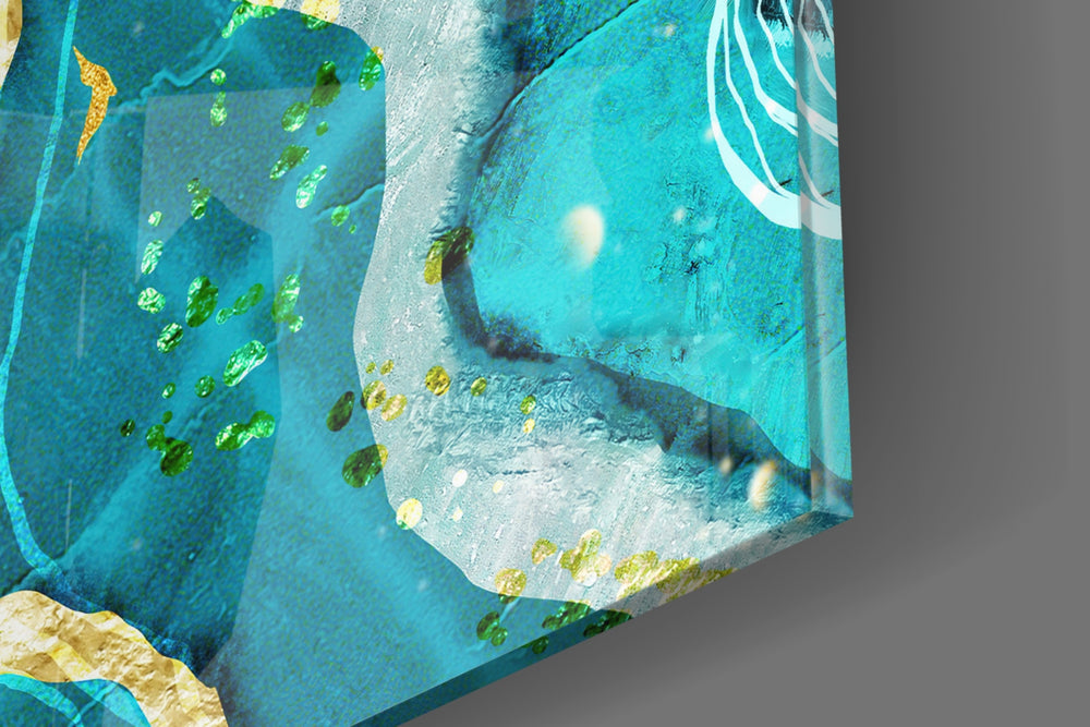 Marble Waves artwork anchoring a wall with bold luxe palette