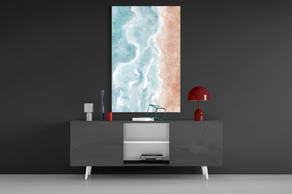 Beach panel catching window light to reveal its serene warmth