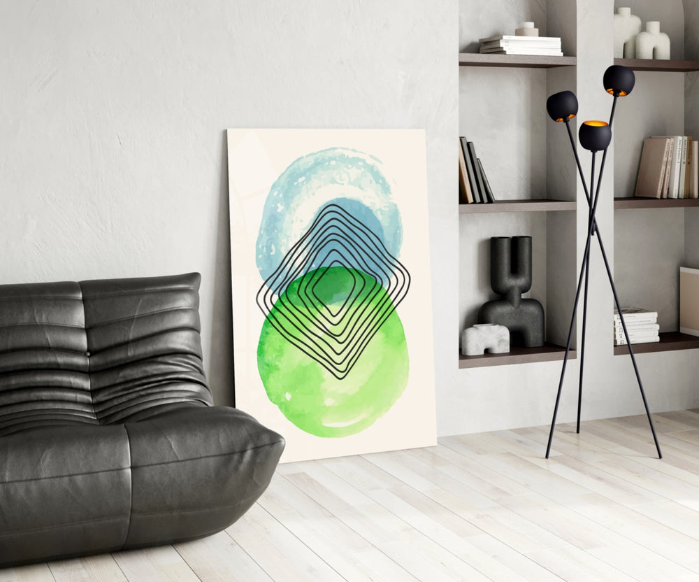Abstract Circles panel adding editorial calm to a hallway