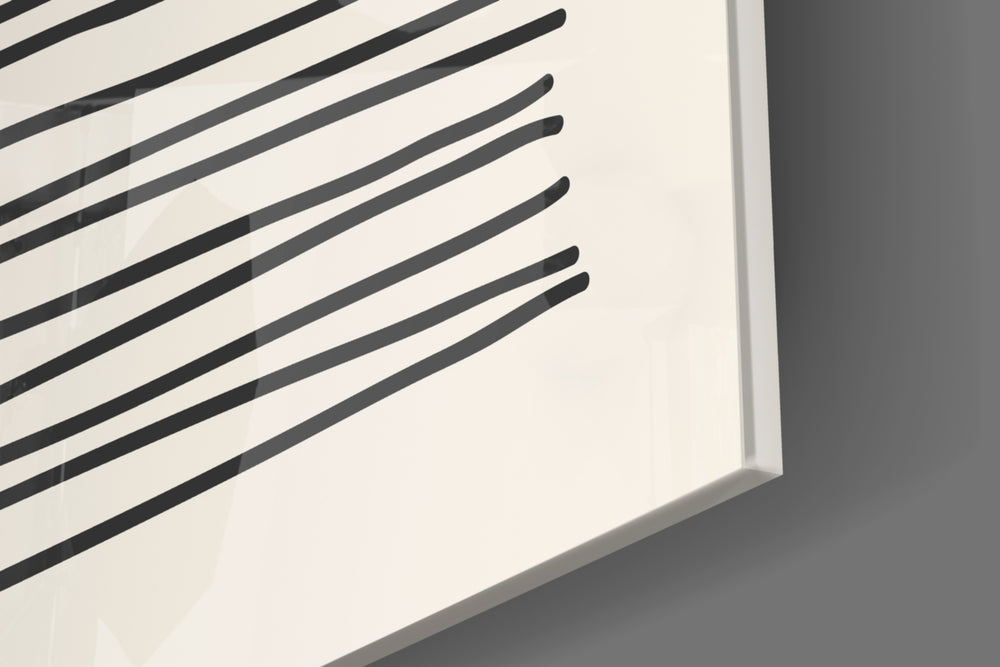Abstract Sunset artwork anchoring a wall with warm minimalist palette