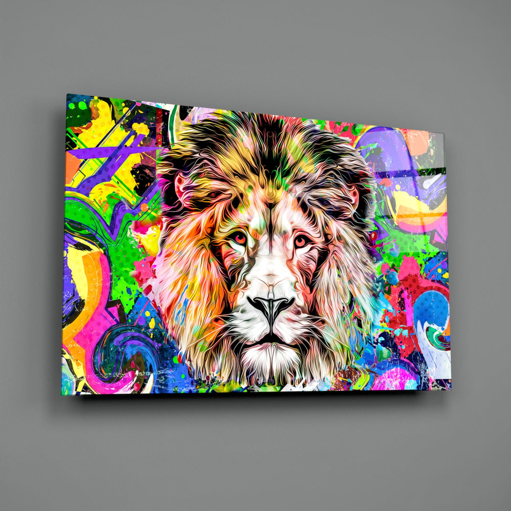 Pop-graffiti panel bringing electric drama to a contemporary gaming lounge