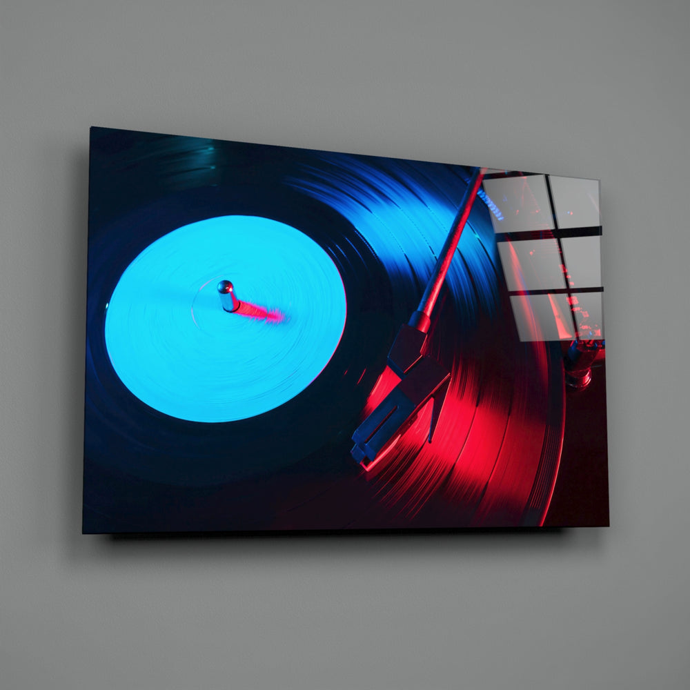 Retro-neon panel bringing electric pulse to a contemporary gaming lounge