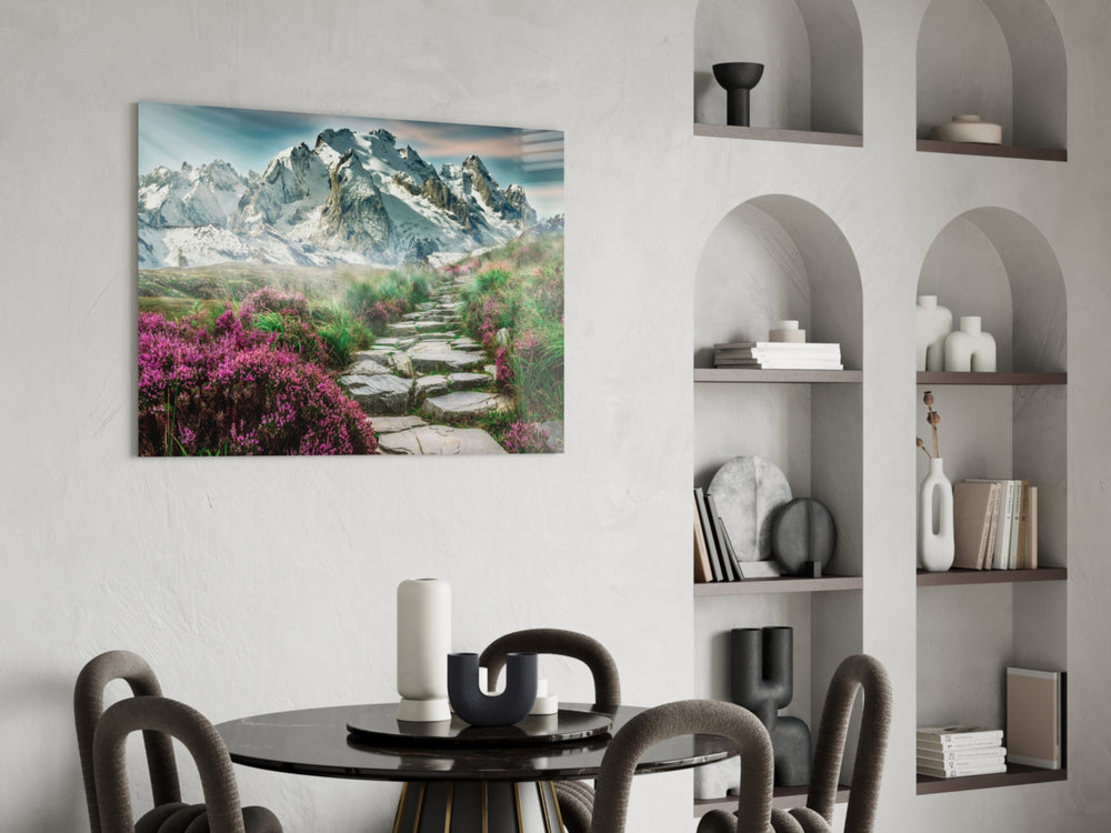 Footpath to Mountains panel adding editorial calm to a hallway