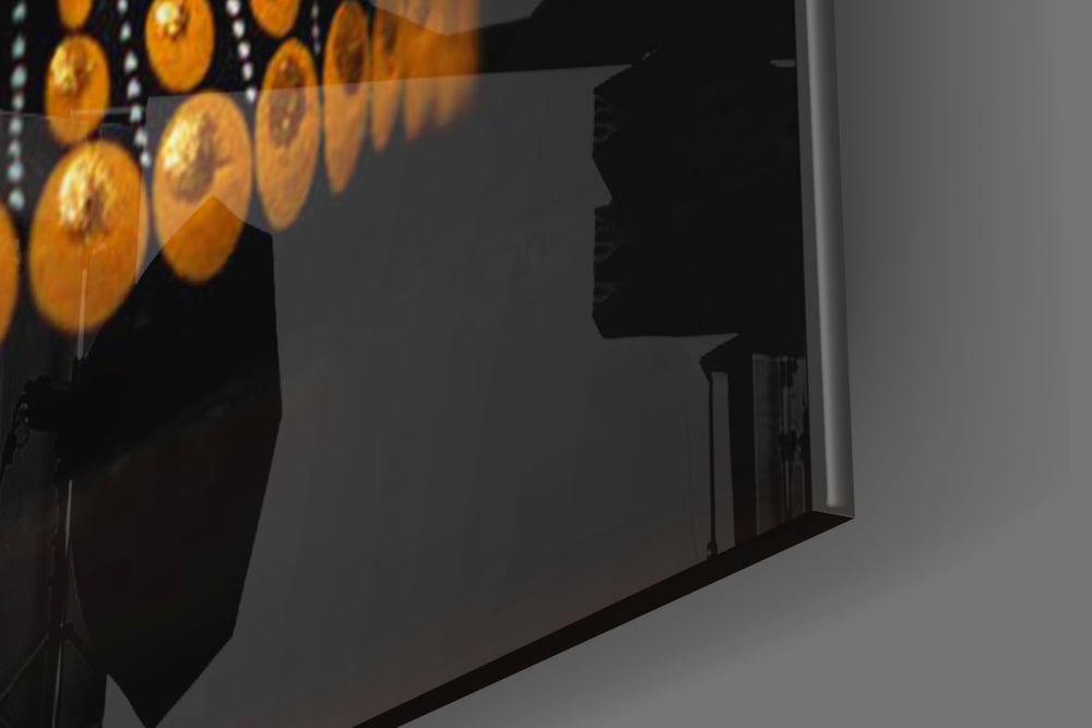 Sugar Skull artwork anchoring a wall with bold vibrant palette