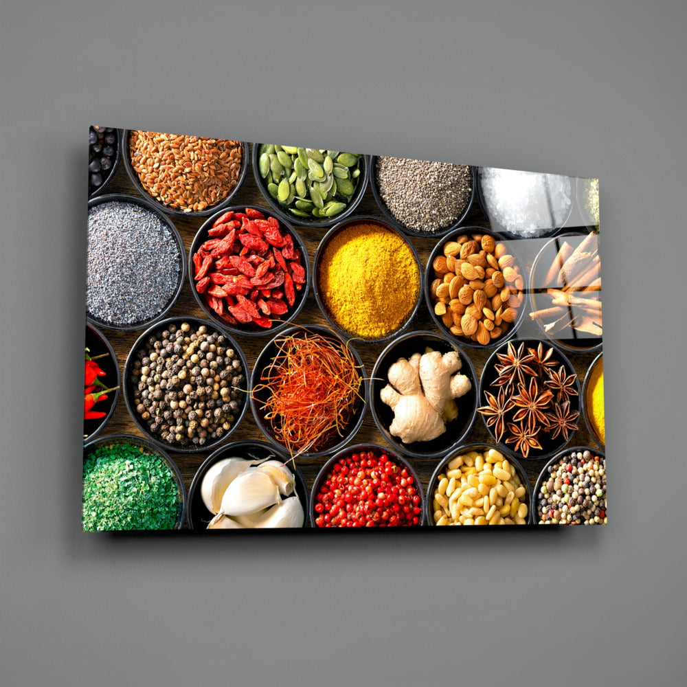 Still-life panel bringing appetizing warmth to a contemporary dining room