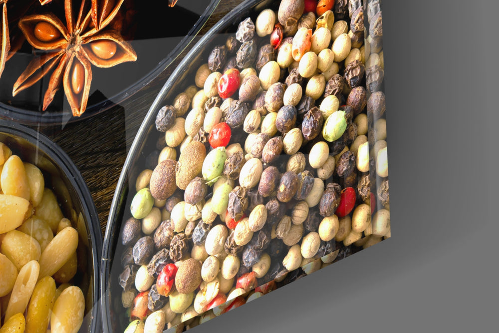 Spices artwork anchoring a wall with warm naturalist palette