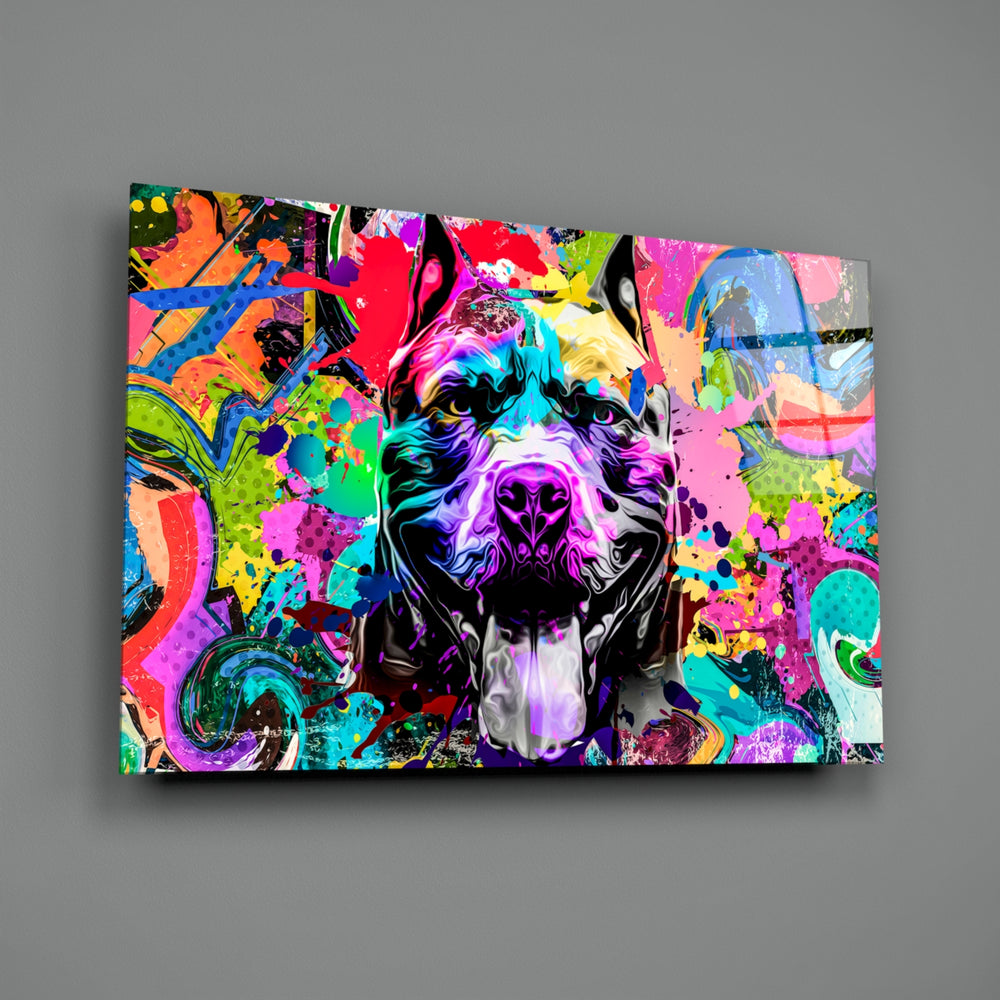 Pop-graffiti panel bringing electric drama to a contemporary gaming lounge