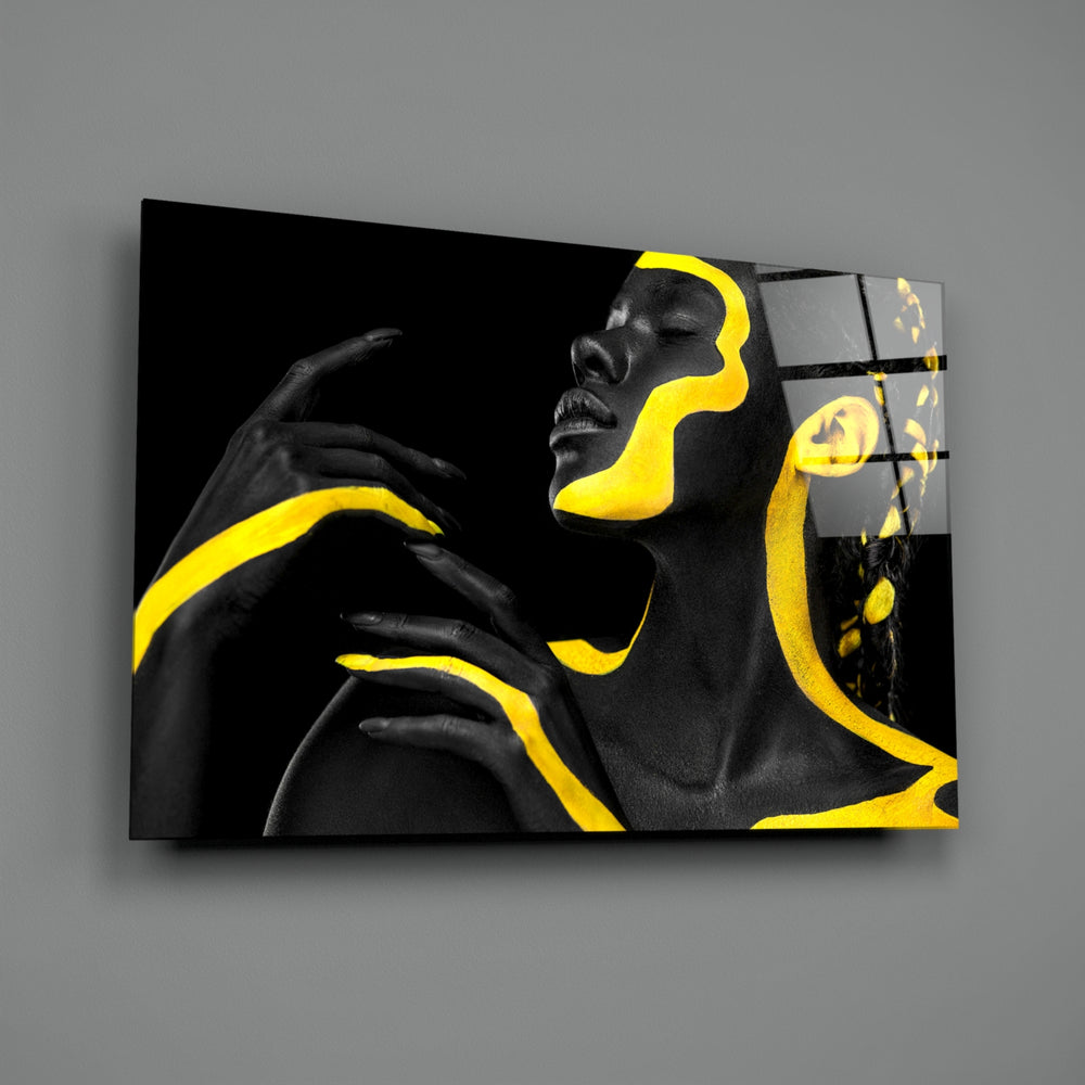 Editorial-portrait panel bringing theatrical drama to a contemporary bedroom