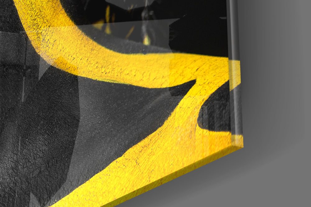 Yellow Woman artwork anchoring a wall with bold moody palette
