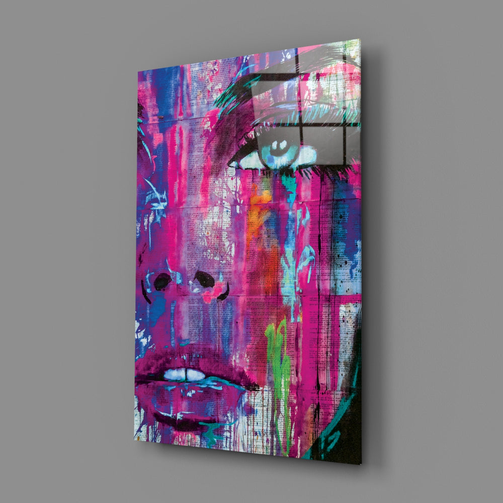 Expressive-graffiti panel bringing raw immediacy to a contemporary bedroom