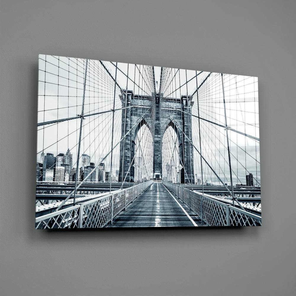 Architecture-photography panel bringing urban serenity to a contemporary living room