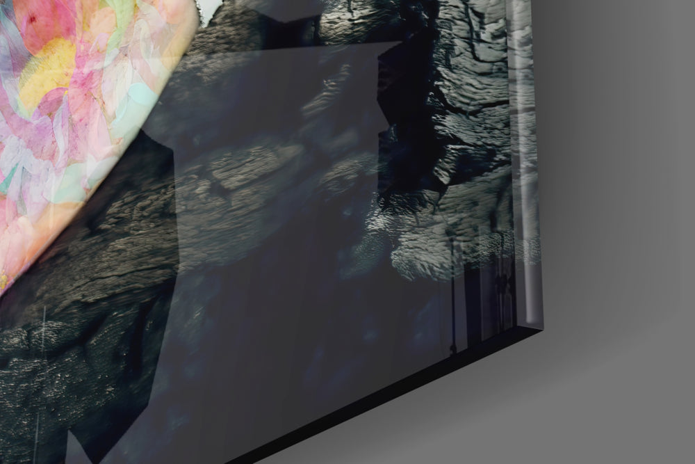 Hands of Nature artwork anchoring a wall with warm boho palette