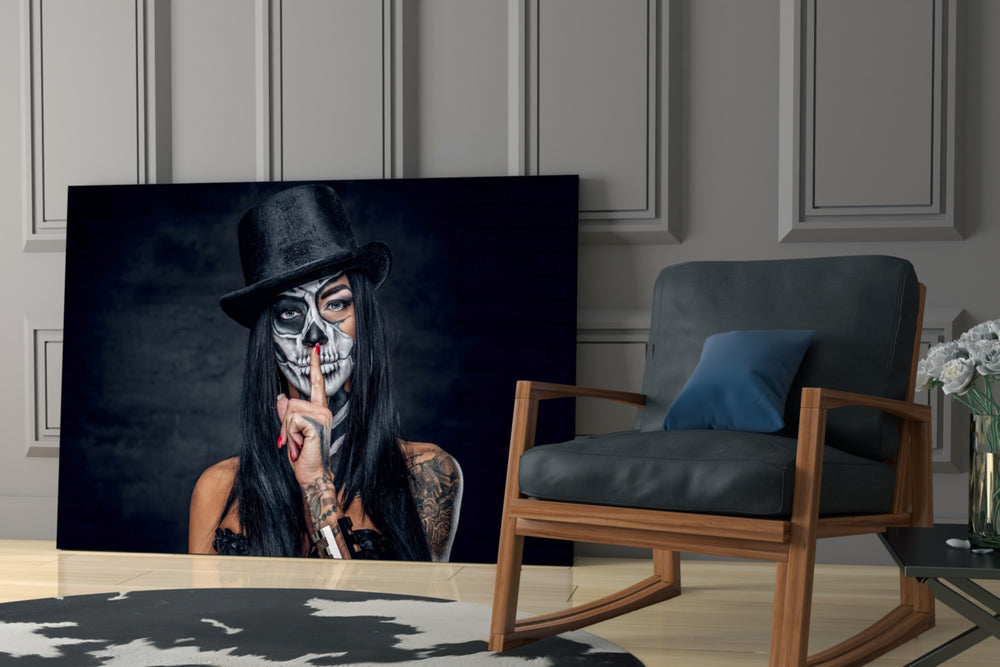 Sssh glass print enhancing a teen lounge with cinematic mood
