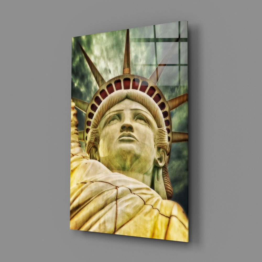 Monumental-portrait panel bringing monumental warmth to a contemporary lounge