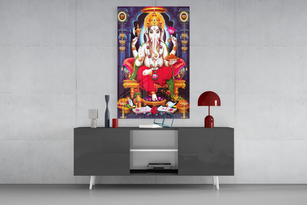 Ganesha panel catching ambient light to reveal its sacred warmth