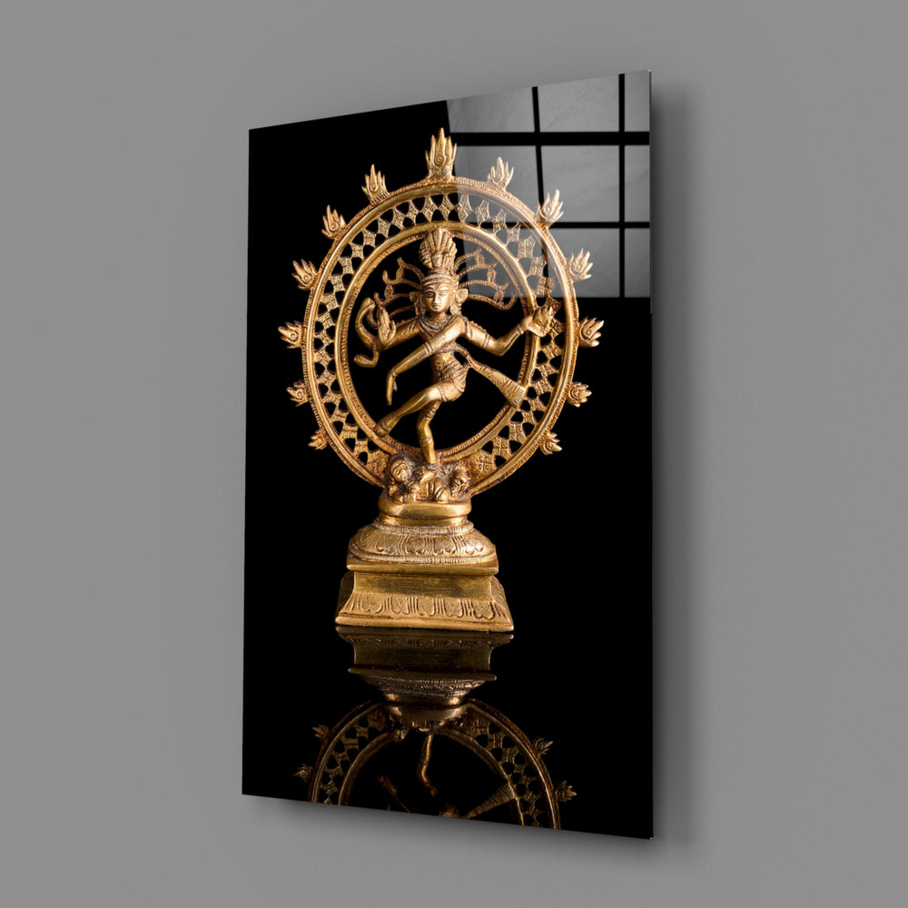 Sculpture-still-life panel bringing sacred poise to a contemporary lounge