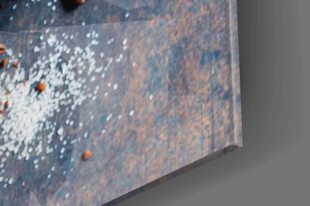 Spices artwork anchoring a wall with warm naturalist palette