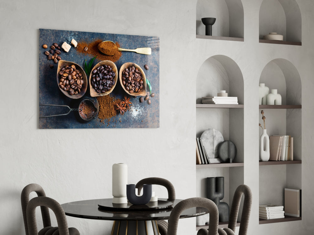 Spices panel adding editorial appetite to a dining room