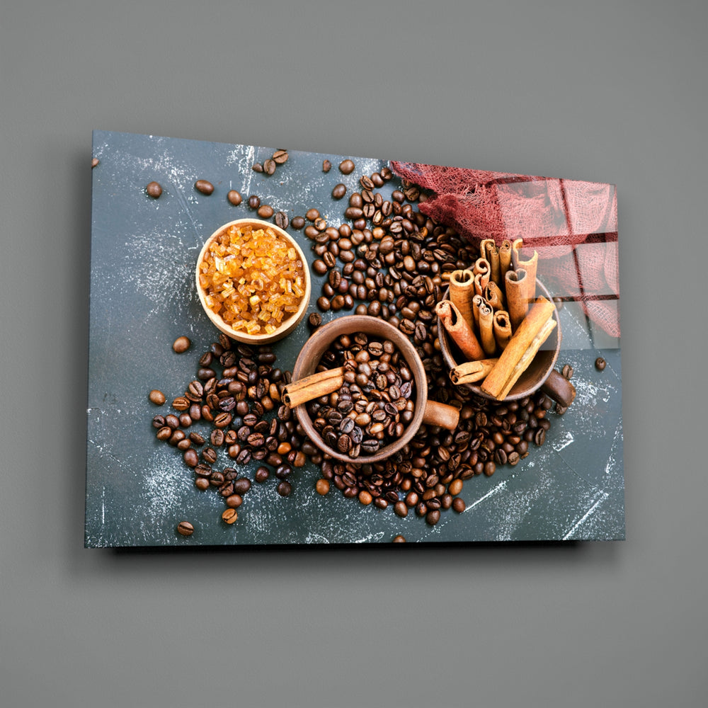 Food-still-life panel bringing rustic warmth to a contemporary kitchen