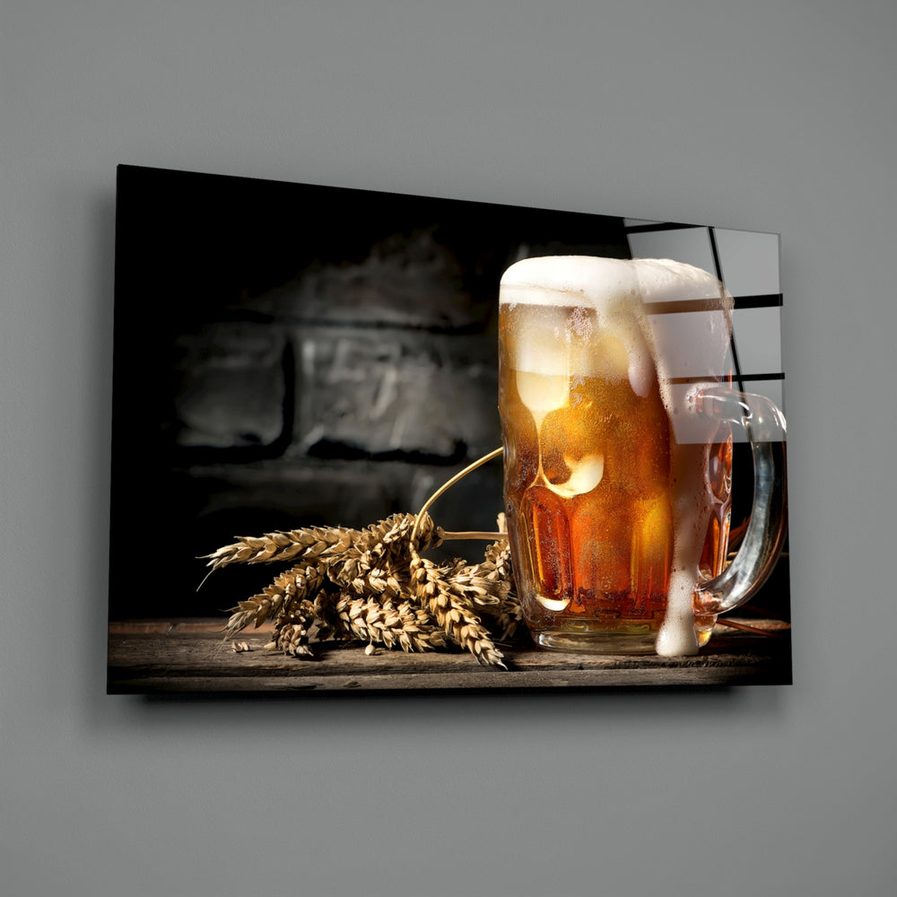 Barware-still-life panel bringing rustic warmth to a contemporary man cave