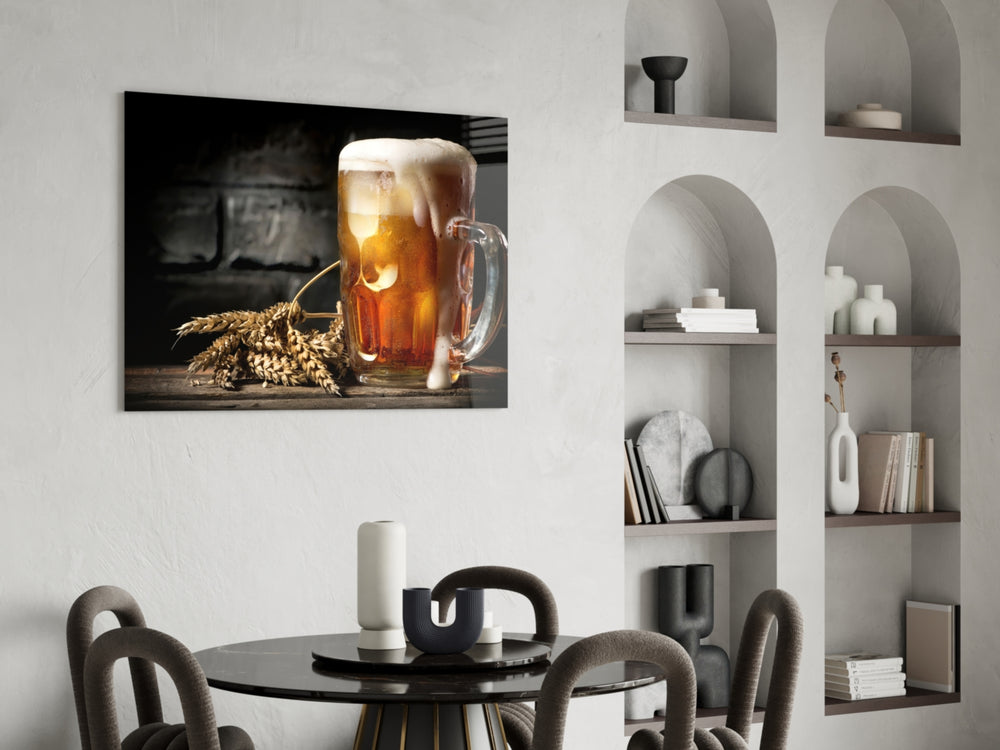 Beer panel adding editorial appetite to a kitchen