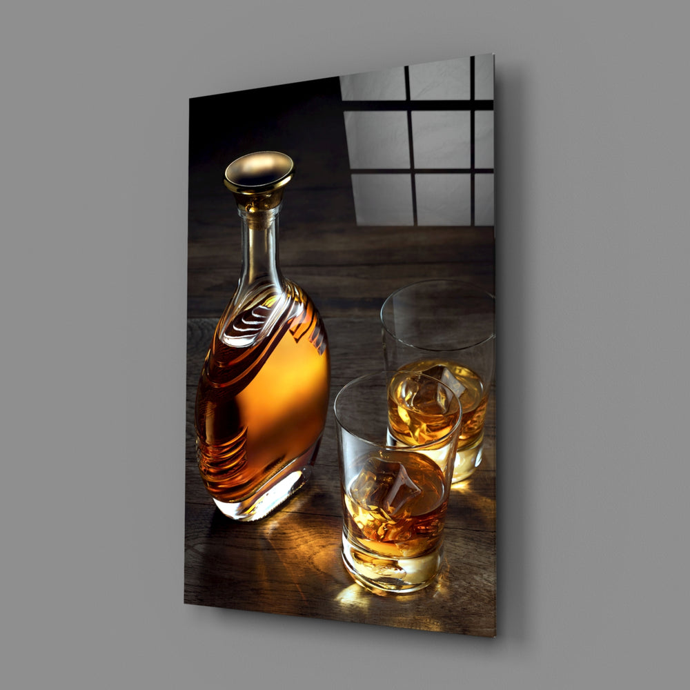 Barware-still-life panel bringing luxe warmth to a contemporary study