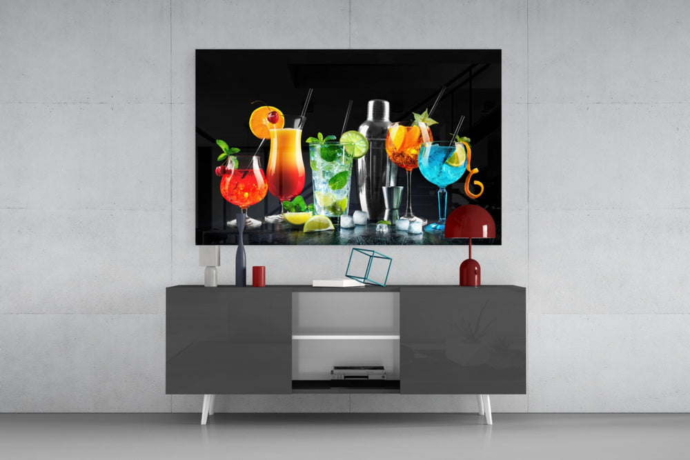 Cocktails panel catching directional light to reveal its electric vibrance