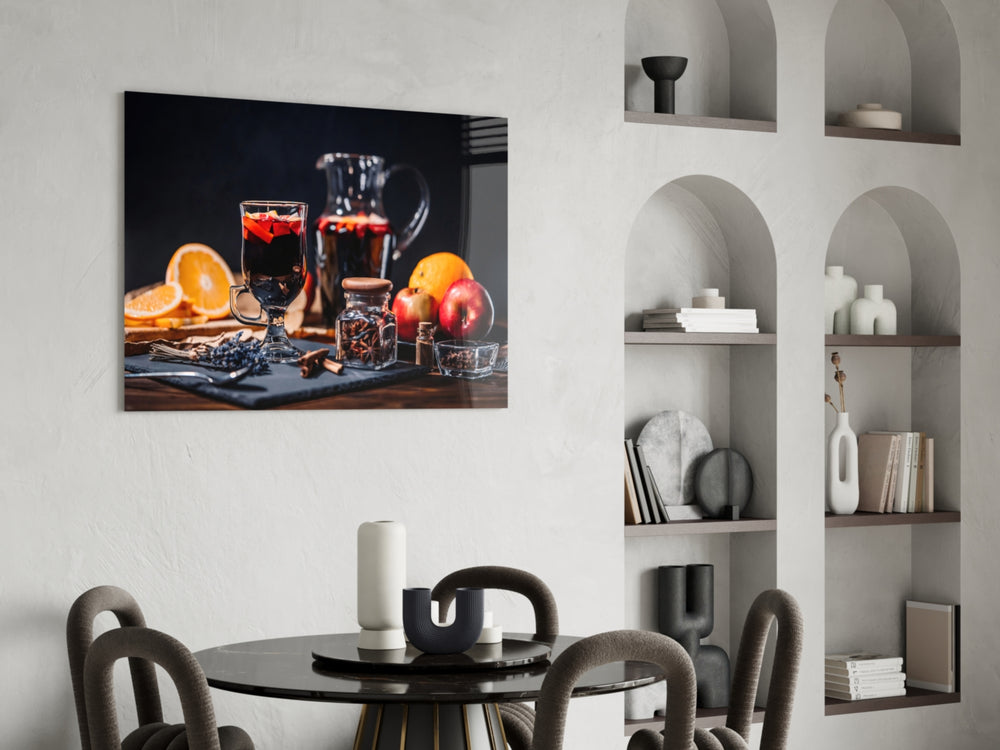 Noel Tea panel adding editorial appetite to a breakfast nook