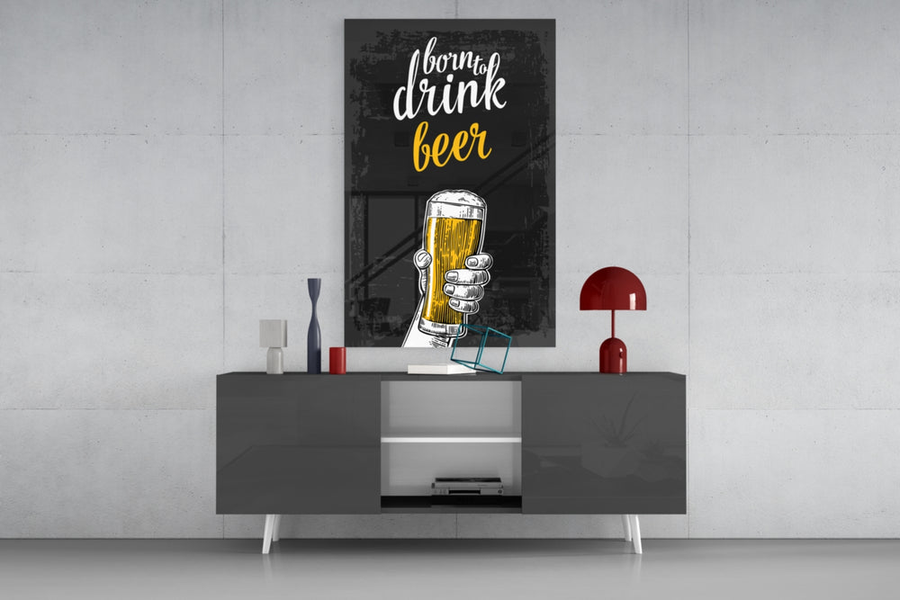 Beer panel catching directional light to reveal its bar-room wit