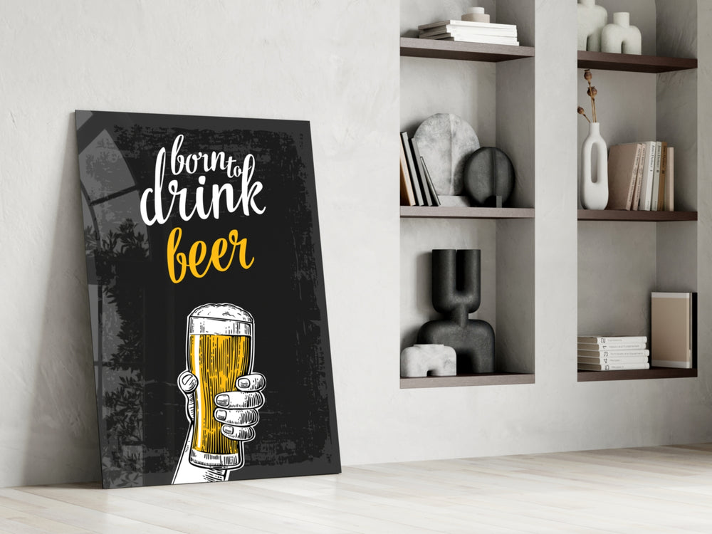 Beer glass print enhancing a brewery with cinematic warmth