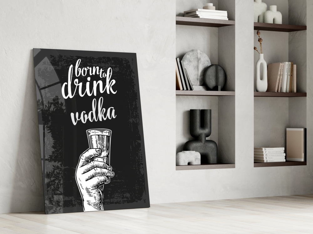 Vodka glass print enhancing a study with cinematic warmth