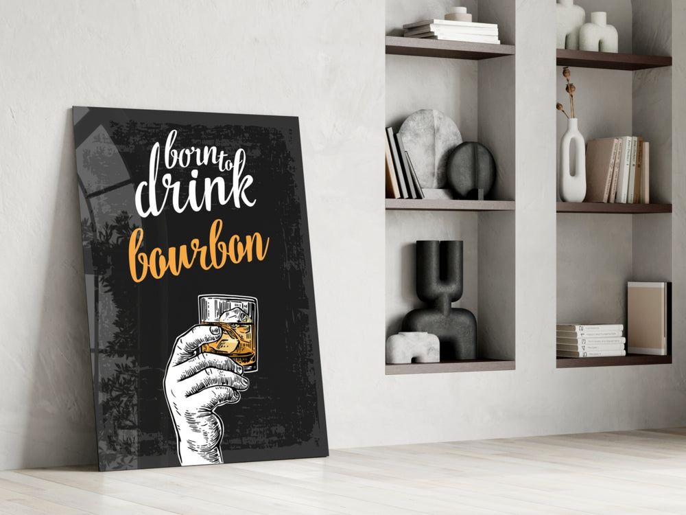 Bourbon glass print enhancing a study with cinematic warmth